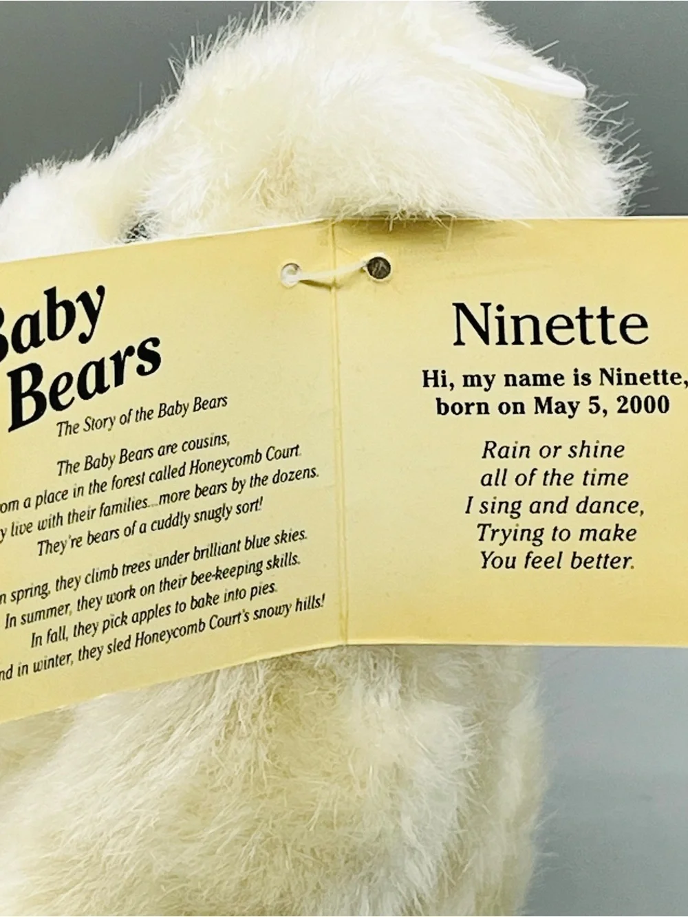Dakin Baby Bears Nanette Teddy Bear Stuffed Animal Plush